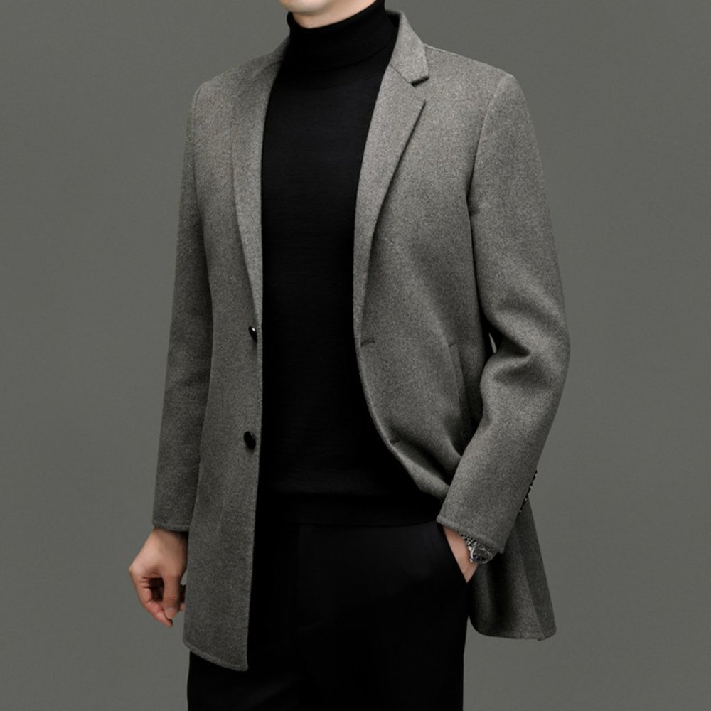 Light Luxury - Men's Mid-length Double-sided Wool Down Jacket
